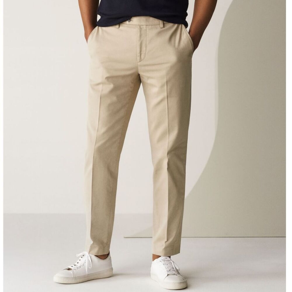 Suitsupply Beige Flat Front Pants Trousers  Mens Size 44